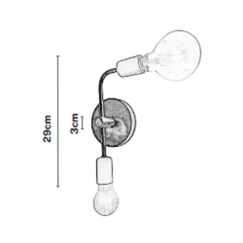 Lámpara Aplique Decorativo de 2 Luces AP Bonao con Cuadrante Central de Aluminio