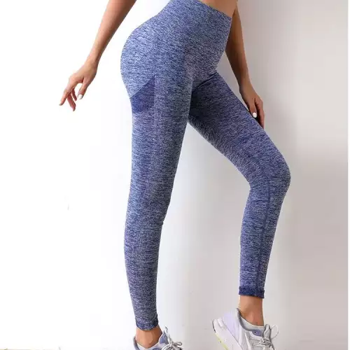 Legging  deportivo jaspeado azul