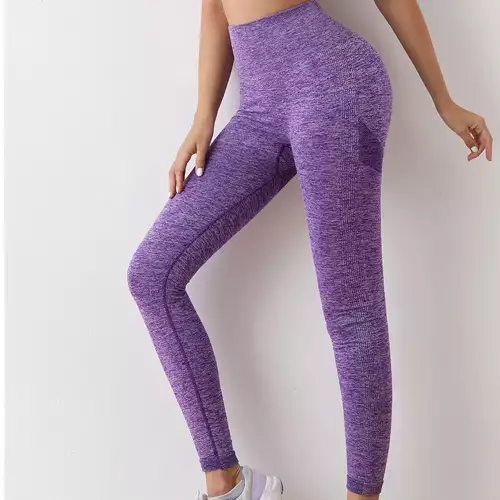Legging  deportivo jaspeado de alto soporte MORADO