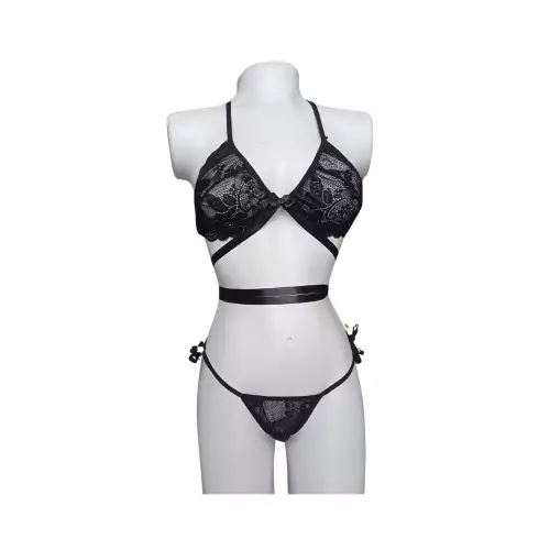 Lenceria Femenina Conjunto ropa interior femenina liga 214 NEGRO