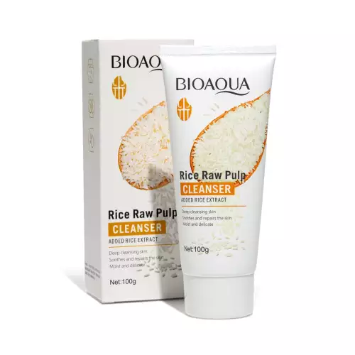 Limpiador facial arroz pulpa cruda renovador piel suave