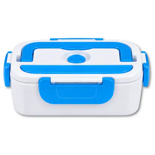 Lonchera Porta Comida Eléctrica Portátil Calentador De Almuerzos Con Recipiente Hermético Azul