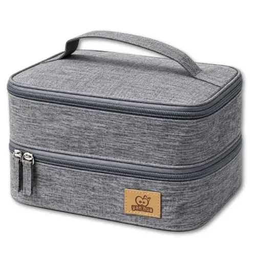 Lonchera Térmica Doble Espacio Impermeable 5032MS Conservación Prolongada De Temperatura Gris