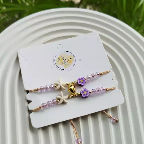 Manilla dúo amigas corazón imán lila hecho a mano