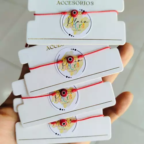 Manilla hilo rojo con ojo turco hecha a mano
