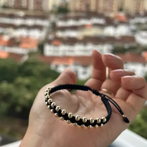 Manilla macramé full balines acabado metálico