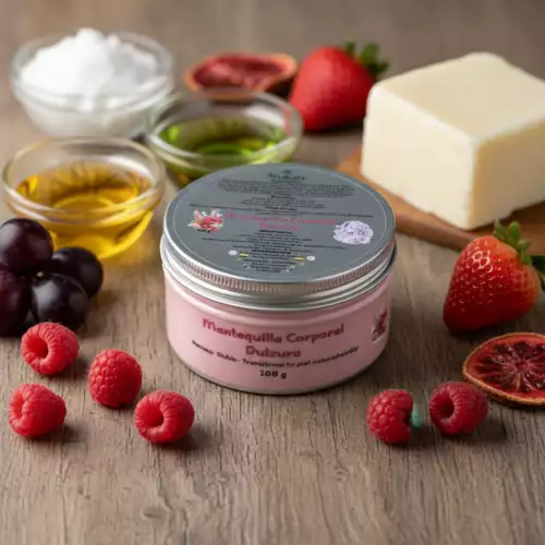Mantequilla corporal aroma frutos rojos con glitter