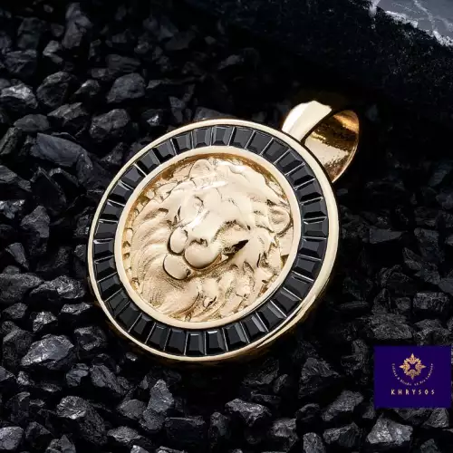 Medalla Aureon león en oro laminado 21mm