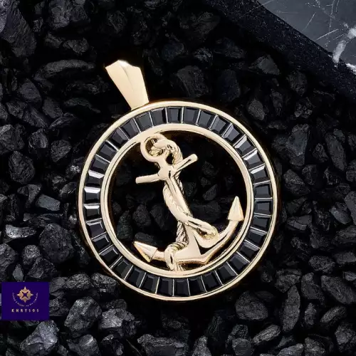 Medalla Náutika con ancla en oro laminado 21mm