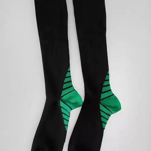 MEDIAS DE COMPRESION NEGRA-RAYAS VERDES---L-XL 38-43