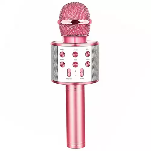 Micrófono De Karaoke Bluetooth WS-858 Rosado