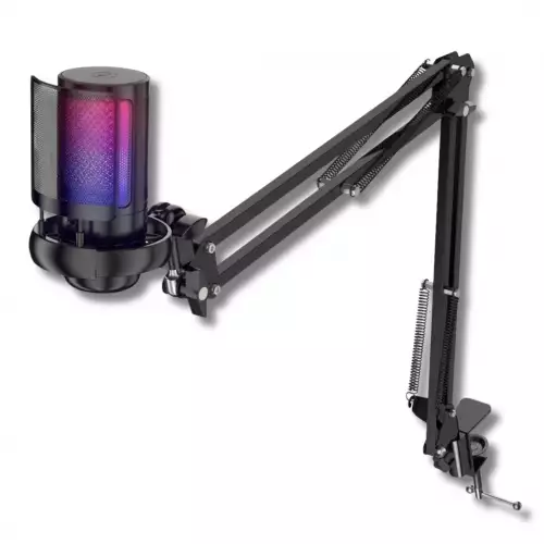 Micrófono Gamer USB Con Botón De Silencio Y Luces RGB T10
