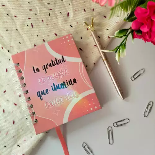 Mini diario gratitud personalizado 100 hojas tamaño compacto
