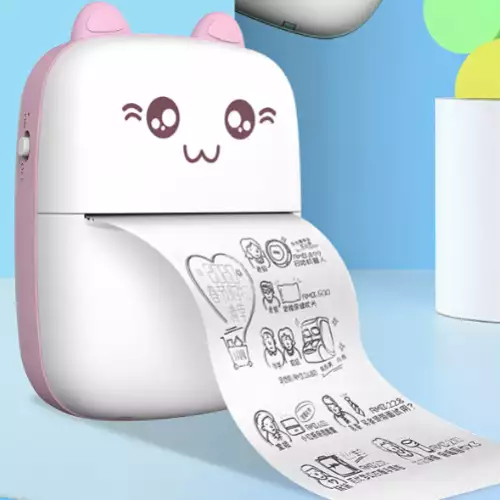 Mini Impresora Portátil + 5 Rollos De Papel