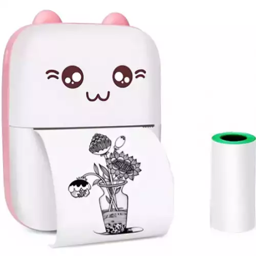 Mini Impresora Portátil + 5 Rollos De Papel