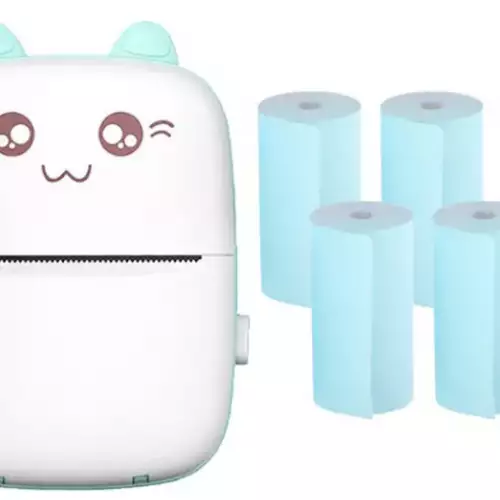 Mini impresora portátil térmica Bluetooth 5 rollos papel