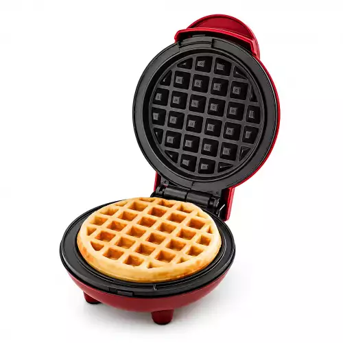 Mini Waflera Redonda Eléctrica Antiadherente Para Waffles Personales
