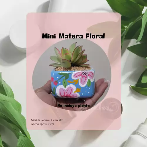 Minimatera floral pintada a mano con diseño único