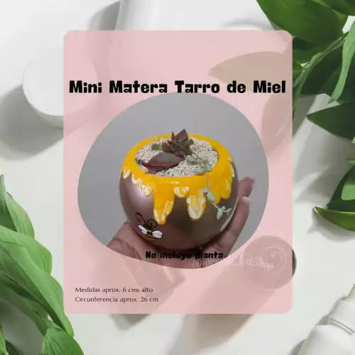 Minimatera Tarro de Miel pintada a mano 6 cm