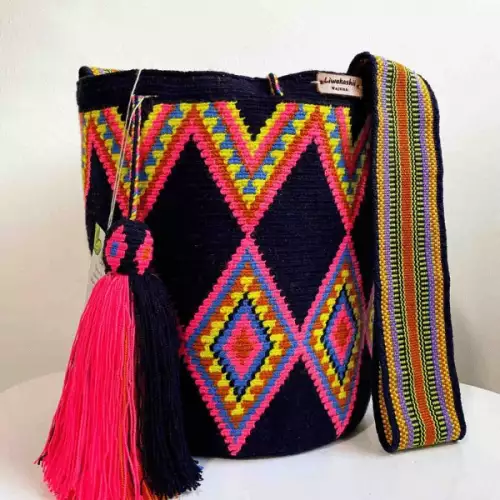 Mochila Wayuu de colección diseño rombos