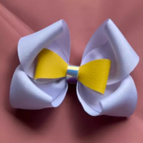 Moño boutique en tela faya con pinza 9cm