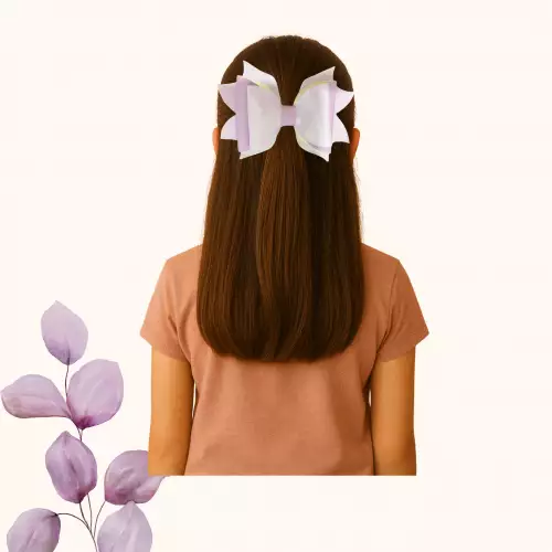 Moños coquette para niña con glitter lila
