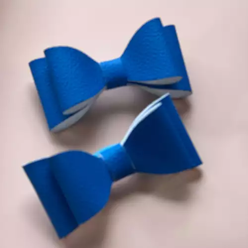Moños para niña azul con moña cuerina x2