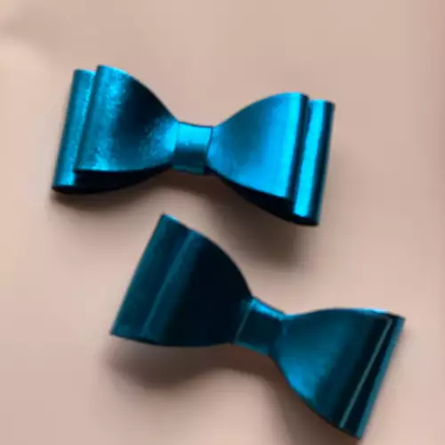 Moños para niña azul tornasol con pinza 7cm