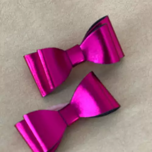 Moños para niña fucsia con moña cuerina x2