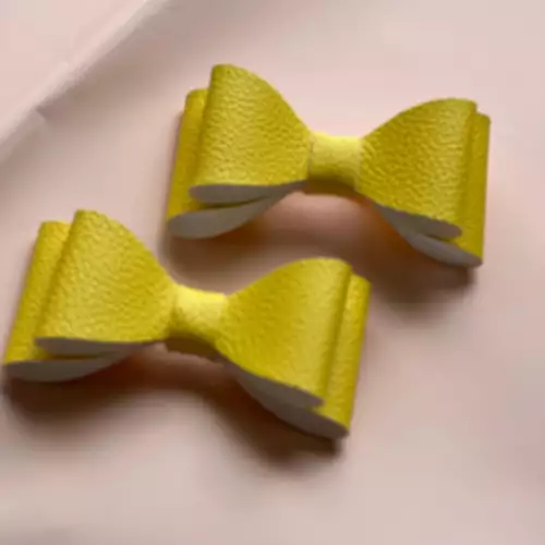 Moños para niña tono amarillo con moña x2