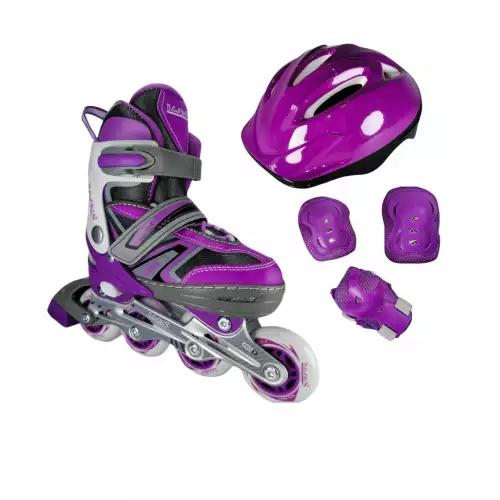 Patines En Linea Ajustables Kit Blades Con Protecciones Morado