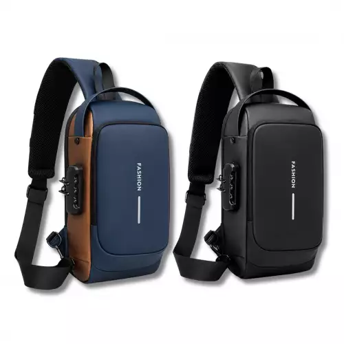 Morral Bolso Antirrobo Impermeable Cruzado Con Puerto USB Mochila