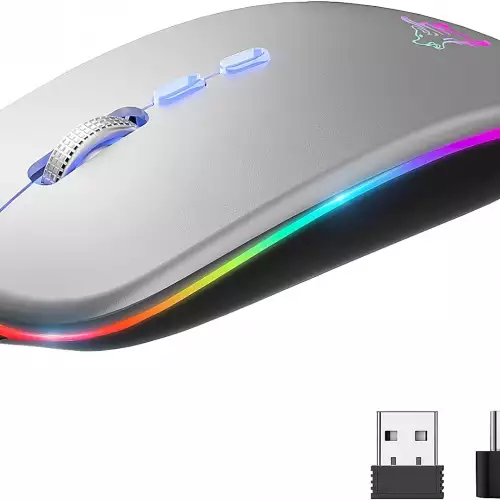 Mouse inalambrico color plateado