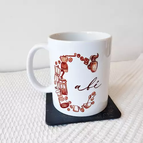 Mug cerámica 11 oz con diseño café para amantes