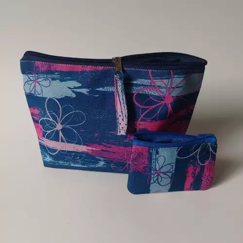 Neceser Clasico azul y fuscia