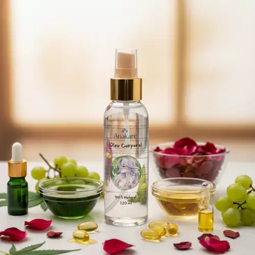 Óleo corporal nutritivo con aceite cannabis e hidratación