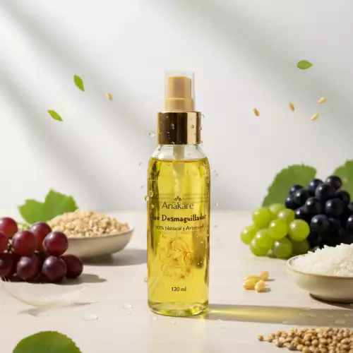 Óleo desmaquillador natural con aceite jojoba y arroz