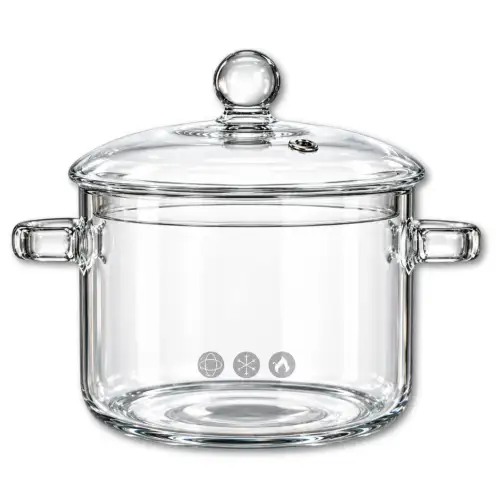 Olla De Vidrio Borosilicato Resistente Al Calor Diseño Elegante Y Alta Durabilidad 