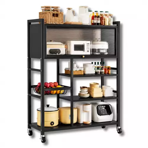Organizador De Cocina Multiusos Premium Estante Con Puerta Metálico
