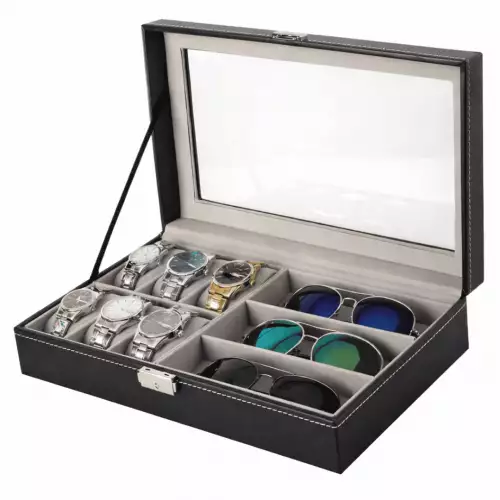 Organizador De Relojes Y Gafas Con Tapa Transparente