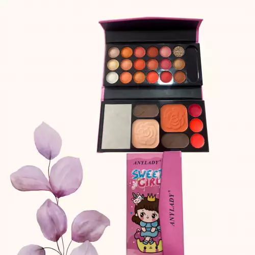 Paleta de maquillaje 25 colores sombras labial rubor y contorno