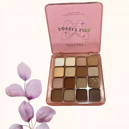 Paleta de sombras 16 colores tonos tierra con acabado profesional