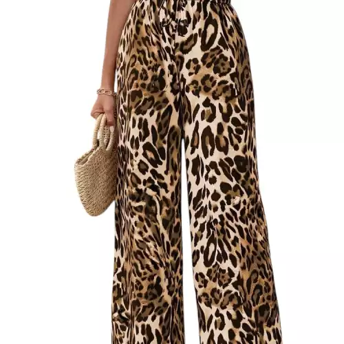 Pantalon Palazzo Animal Print Leopardo