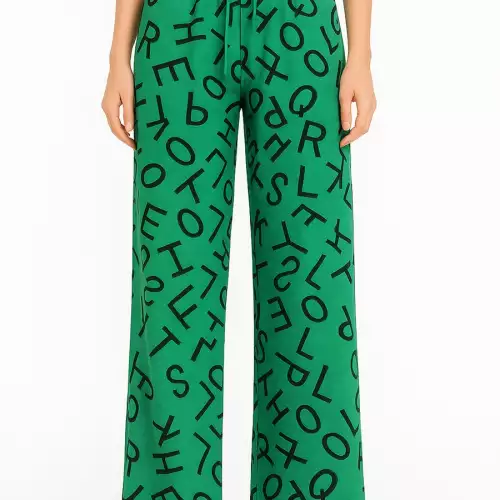 Pantalon Palazzo Bota Ancha Estampado Letras