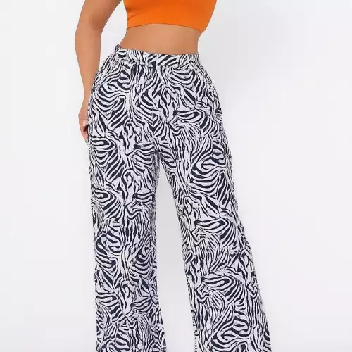 Pantalon Palazzo Bota Ancha Estampado zebra