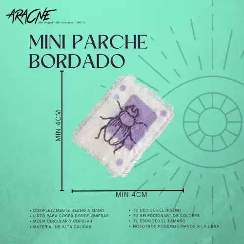 Parche bordado artesanal personalizable de 4 a 10 cm