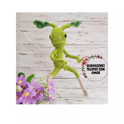 Peluche amigurumi Pickett bowtruckle hecho a mano