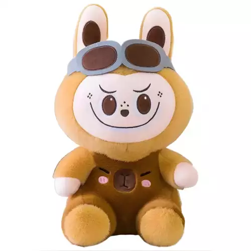 Peluche Labubu Capibara Gigante 45 Cm - Edición Aviador