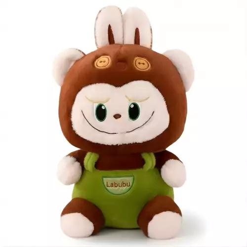Peluche Labubu De Overol Con Manta 40Cm Suave Ideal Para Regalo