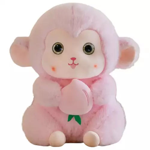Peluche Mono Con Cobija 45 Cm Rosa